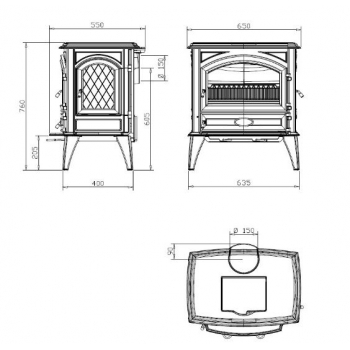 Piecyk kominkowy Dovre 640 WD