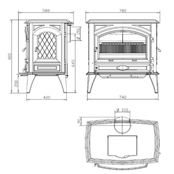 Piecyk kominkowy Dovre 760 GM na węgiel