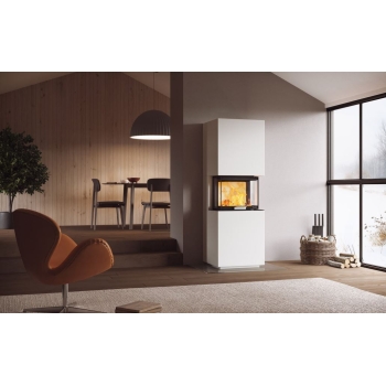 Kominek akumulacyjny Nordpeis Capri Low z wkładem Q-24UL IR