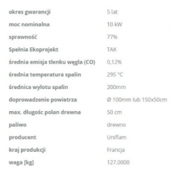 UNIFLAM 700 Option ECO Eco Dopr Pow