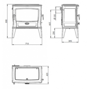 Piecyk kominkowy Dovre TAI 55M na drewno i węgiel