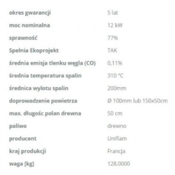 UNIFLAM 700 LUX ECO Ecodesign Dopr Pow